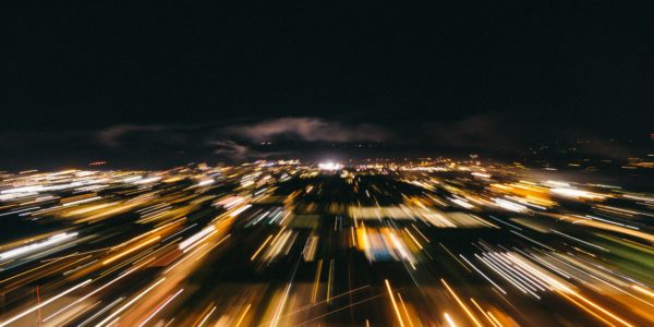 Motion blur of city lights