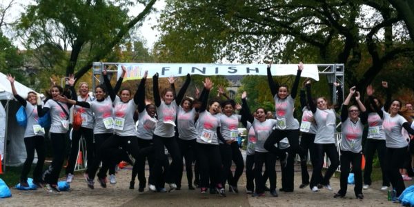 Runners at the finish line