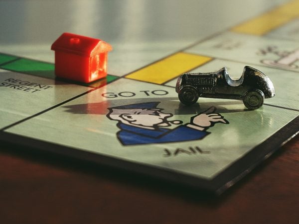 Monopoly board closeup